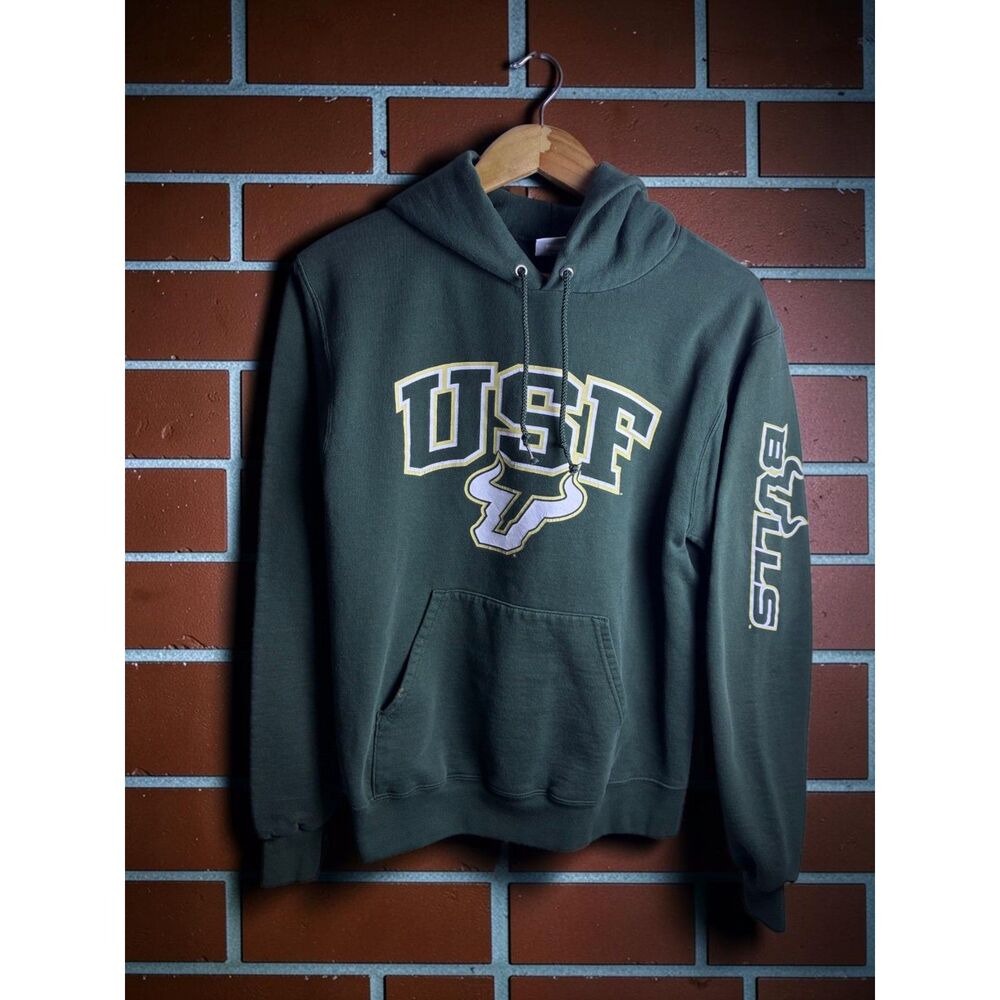 Champion USF Bulls Eco Fleece Hoodie Men's Small Green